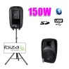 Dj actieve luidspreker 8 "/ 20CM 150W USB / SD / BT + voet
