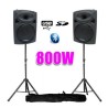 Powered speakers 10 "25cm 800W USB / BT + voeten