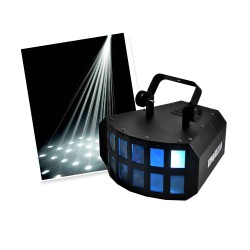 blanco Derby DMX proyector de 3X3W LED HQ Power + soporte de montaje