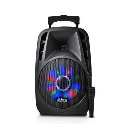 Enceinte portable PARTY8-LED 8"/20cm 300W à LEDs RVB avec USB/BLUETOOTH/FM/MICRO