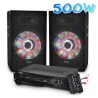 Sound Kit 2 Luidsprekers 10 "2X250W + USB mengtafel / BT + Amp en Micro