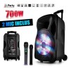 Enceinte sono mobile amplifiée 700W 12" LED/USB/BT/SD/FM + 2 micros sans-fil PARTY12 SA50593A-N1