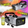 máquina de humo 1200W capacidad 2L + controles remotos pinza + líquido 1L FLASH FLM1200