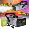 máquina de humo 1200W capacidad 2L + controles remotos pinza + líquido 5L FLASH FLM1200