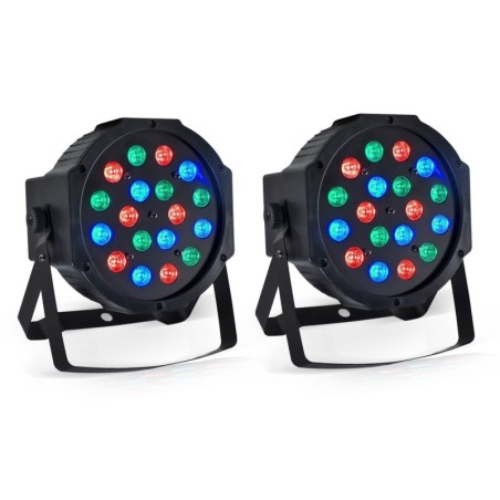 Set van 2 Light spellen - PAR 18x1W RGB LED - Light Pure MONTANA