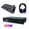 Verpakking PA versterker 500W SA500 + Mixer 4 kanalen 7 registers + Helm