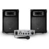 2 PA passieve speakers 8 "/ 20cm 2-weg 2x180W + 100W stereo versterker Karaoke USB / BT + MIC