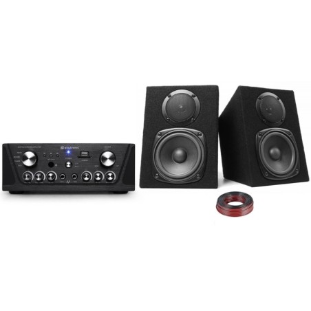 Karaoke versterker Skytronic zwart USB / SD / FM + 160W Speakers Fenton compact DJ 2x100W