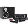 Karaoke versterker Skytronic USB / SD / FM 160W + 140W HiFi Luidsprekers 2 + 2 zwarte Pickups