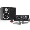 Karaoke versterker Skytronic USB / SD / FM 160W + 140W HiFi Luidsprekers 2 + 2 microfoons zilver