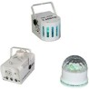 Pack lumière - Machine à fumée 400W à  LEDs ambres + Jeu Astro/Ufo 2en1 + Mini Derby RVBB