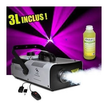 Machine à fumée FLASH 1320W capacité 2.25L DMX avec 2 télécommandes (fil/sans-fil) + 3L