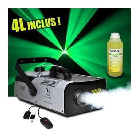 Machine à fumée FLASH 1320W capacité 2.25L DMX avec 2 télécommandes (fil/sans-fil) + 4L