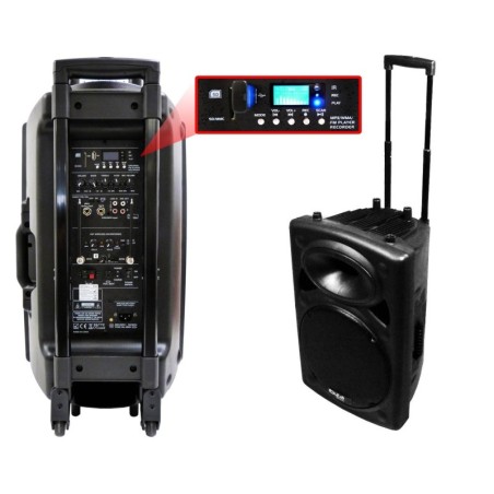 Public Address Mobile MP3 800W + 2 mic PORT15VHF-BT