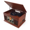 Cadena estéreo Vintage Wood Ledwood - USB / BT / SD / FM / CD / Casete / Vinilo 33 - 45 - 78 vueltas