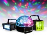 Pack 3 jeux de lumière à LEDs - 1 Mini stroboscope + 1 Dôme ASTRO + 1 effet Derby