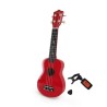 Ukulele rojo + Alforja + Sintonizador + Selecciones y cuerdas de repuesto - Jhonny Brook JB310B