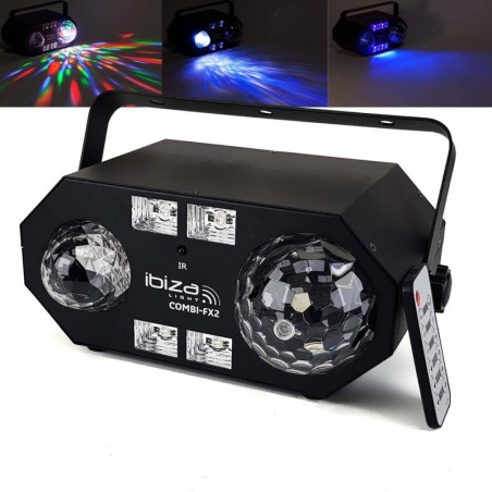 Spiel von Licht 4-in-1 LED RGBW - ASTRO / UV / STROBE + Water Effect - Ibiza Licht COMBI-FX2