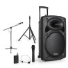 Enceinte sono portable 15" 800W - USB/BT/REC + 2 Micros VHF + Pied + Pied Micro + Câble PC