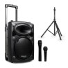 Enceinte autonome 8" 400W - USB/REC/VOX/BLUETOOTH + 1 Micro VHF + 1 Micro filaire + Pied PORT8VHFBT-PIED-SE-1