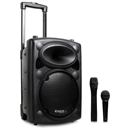 Système portable autonome 8" 400W - USB/REC/VOX/BLUETOOTH + 1 Micro VHF + 1 Micro filaire