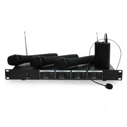 Système de micro VHF à 4 canaux - Ibiza Sound VHF4