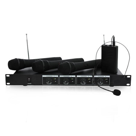 Système de micro VHF à 4 canaux - Ibiza Sound VHF4