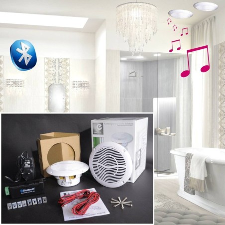 Kit Haut-Parleurs 2x15W de Plafond avec Bluetooth - E-AUDIO B402BL
