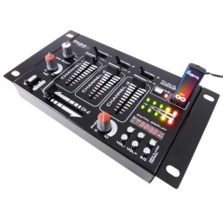 Mixer IBIZA SOUND 4 Bahnen 7 Eingänge - USB - DJ12USB-MKII