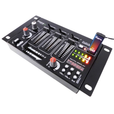 IBIZA mezclador de sonido 4 carriles 7 entradas - USB - DJ12USB-MKII