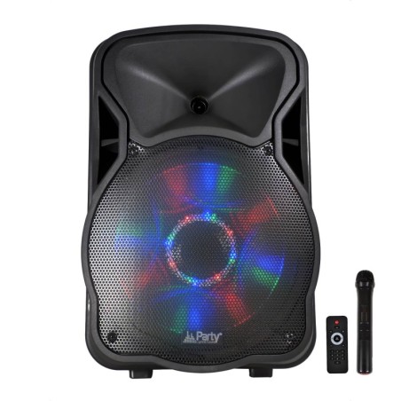 Enceinte mobile amplifiée 700W 12'' à LEDs RVB USB/BT/SD/FM PARTY12