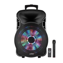 Enceinte mobile amplifiée 800W 15'' à LEDs Rvb USB/BT/SD/FM PARTY15