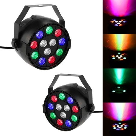 Set van 2 lichte type games PAR 12x1W RGBW LEDs DMX - Pure Light Florida