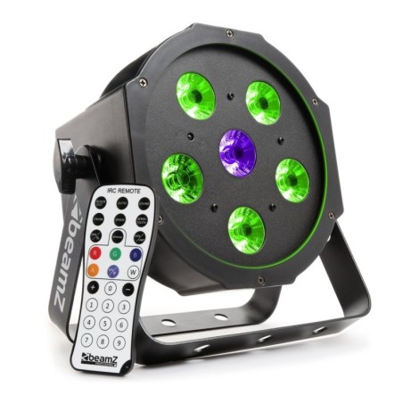 BeamZ BFP110 FlatPAR Spot LED Projecteur lumière RGB 6W DMX Télécommande IR