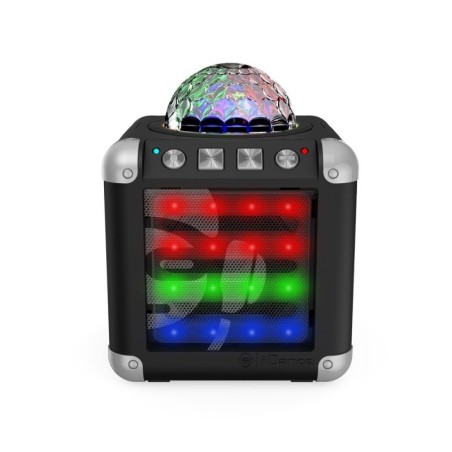 Mini enceinte bluetooth noir iDance CUBE MINI 3 à LEDs RGB sur batterie - USB - 3W RMS