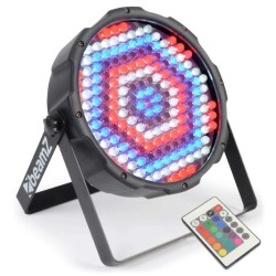 Projecteur lumineux Flat PAR 186 LEDs 10mm RGBW 45W + DMX + Télécommande IR