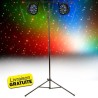 Pack 2 Projecteurs 25W à led RVB + faisceux vert et rouge 130mW Avengers PL103 + Portique 2.6M avec barre en T