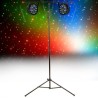 Pack 2 Projecteurs 25W à led RVB + faisceux vert et rouge 130mW Avengers PL103 + Portique 2.6M avec barre en T