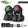 Pack de 2 Lyres à LEDs 4en1 Rouge/Vert/Bleu/Blanc DMX 7x4W LytOr Wash7