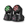 Pack de 2 Lyres à LEDs 4en1 Rouge/Vert/Bleu/Blanc DMX 7x4W LytOr Wash7