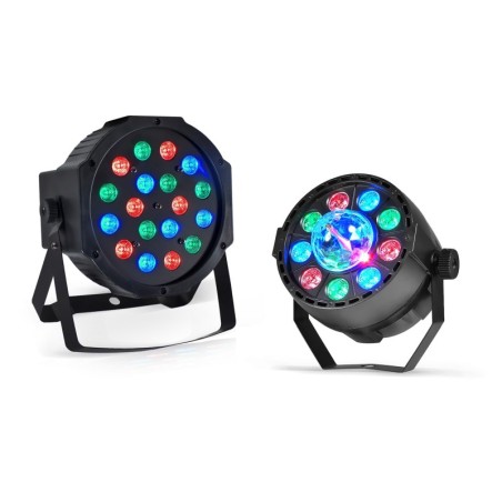 Jeu de lumière-Projecteur PAR LED 18x1W RVB-Projecteur PAR MINI + Dôme ASTRO LED RVB-DMX