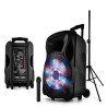 Enceinte sono mobile amplifiée 700W 12" LED/USB/BT/SD/FM + Micro sans fil + Pied PARTY12