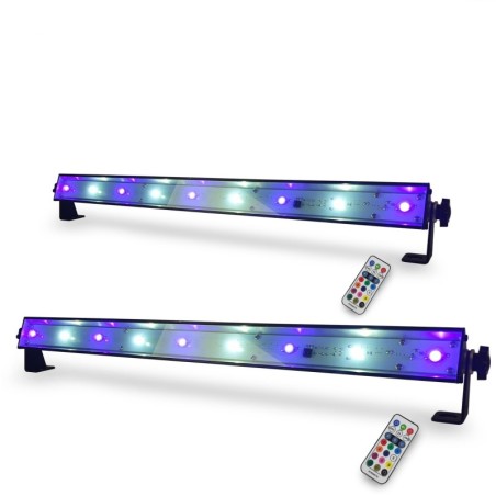 Pack 2 Barres à led HQ Power slim light - effet wash UV avec stroboscope blanc