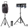 Enceinte active autonome GEMINI ES15-TOGO 15" - 800W - USB/SD/BT + 2 micros sans fil + tel + PIED + Portique Xperformer