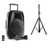 Enceinte active autonome GEMINI ES15-TOGO 15" - 800W - USB/SD/BT + 2 micros sans fil + tel + PIED