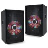 Paire d'enceintes passives sono PA 10"/25cm 2x300W 3 voies Boomer à LEDs XLED10