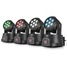 Pack de 4 RGBW 7x12w Lyre Wash 84W QUAD - 7x12W led 4-en-1 RVB + BLANC