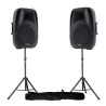 Enceintes actives 10"/25CM 500W USB/SD/BT + pieds