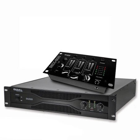 Pack sonorisation amplificateur 2000W SA2000 + Table de mixage 3 voies 5 entrées MIX800