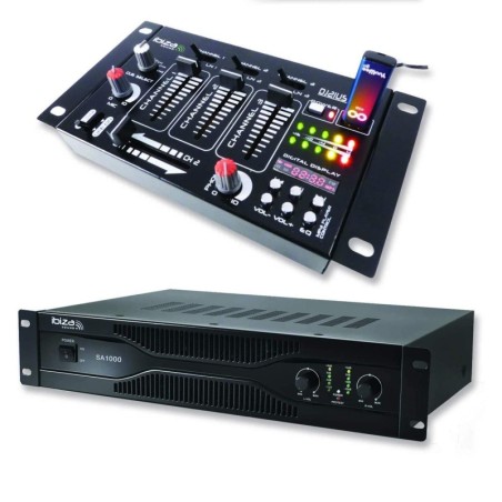 Pack sonorisation amplificateur 700W SA1000 + Table de mixage 4 voies 7 entrées